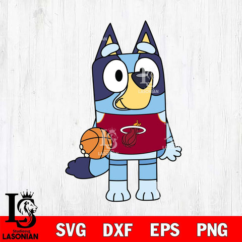 Miami Heat Bluey sport 2 Svg Eps Dxf Png File, Digital Download, Instant Download