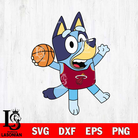 Miami Heat Bluey sport 3 Svg Eps Dxf Png File, Digital Download, Instant Download