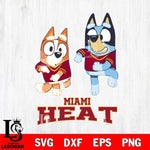 Miami Heat Bluey with Chilli Dance Svg Eps Dxf Png File, Digital Download, Instant Download