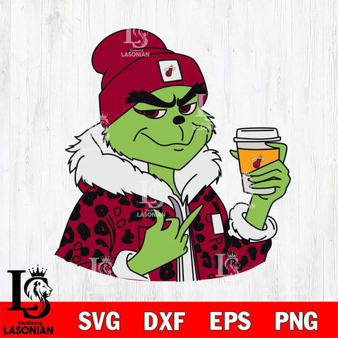 Miami Heat Boujee Grinch 7 Svg Eps Dxf Png File, Digital Download, Instant Download