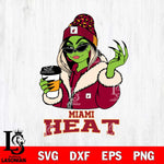 Miami Heat Boujee Grinch Girls Christmas Cut Files Cricut, Svg Dxf Eps Png file , Silhouette