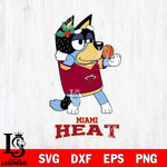 Miami Heat Christmas Bluey Bandit Heeler Svg , Christmas Svg , Bluey svg , Digital Download, dxf eps png pdf file