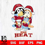 Miami Heat Christmas Bluey Family Sport Svg , Christmas Svg , Bluey svg , Digital Download, dxf eps png pdf file