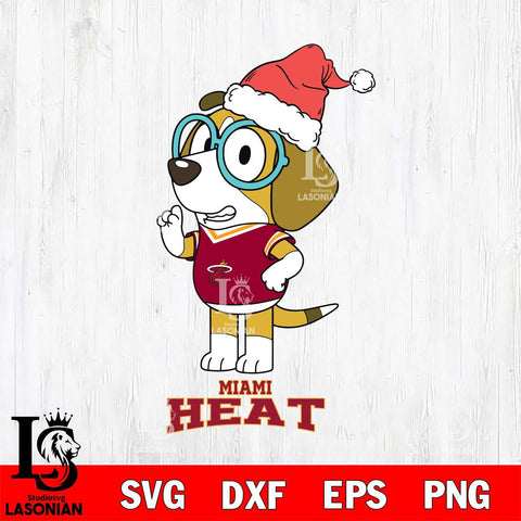 Miami Heat Christmas Bluey Honey Sport Svg , Christmas Svg , Bluey svg , Digital Download, dxf eps png pdf file