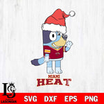 Miami Heat Christmas Bluey Say Hi Svg , Christmas Svg , Bluey svg , Digital Download, dxf eps png pdf file