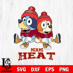 Miami Heat Christmas Bluey & Bingo Sit Svg , Christmas Svg , Bluey svg , Digital Download, dxf eps png pdf file