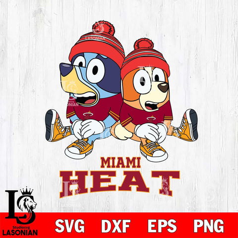 Miami Heat Christmas Bluey & Bingo Sit Svg , Christmas Svg , Bluey svg , Digital Download, dxf eps png pdf file