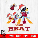 Miami Heat Christmas Family Bluey Walking Svg , Christmas Svg , Bluey svg , Digital Download, dxf eps png pdf file