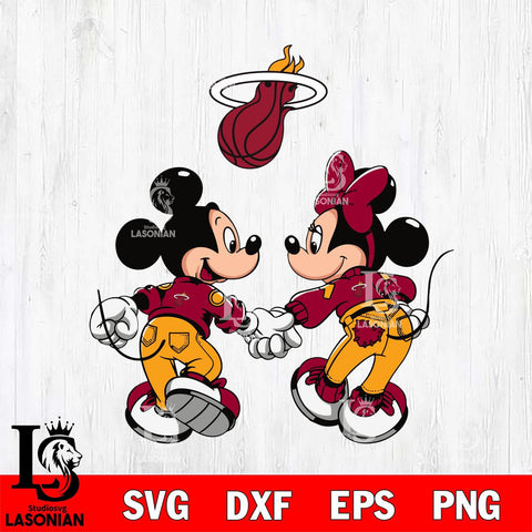 Miami Heat Fan Minnie And Mickey Love Svg Eps Dxf Png File, Digital Download, Instant Download