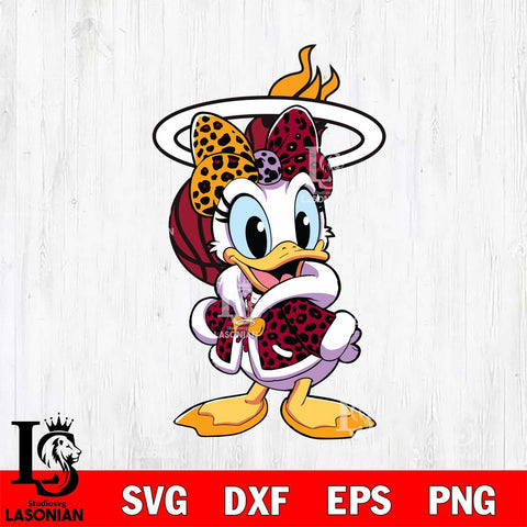 Miami Heat Fancy Daisy Duck Disney Svg Eps Dxf Png File, Digital Download, Instant Download