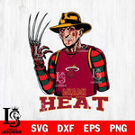 Miami Heat Freddy Krueger Horror Svg Eps Dxf Png File, NBA svg, Digital Download, Instant Download