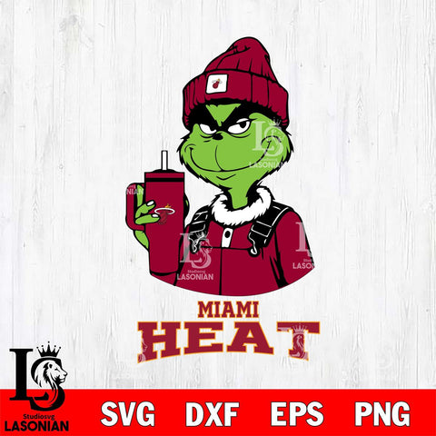 Miami Heat Grinch Football Christmas Cut Files Cricut, Svg Dxf Eps Png file , Silhouette