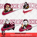 Miami Heat Halloween Nike NBA Bundle 4 Svg Eps Dxf Png File, Digital Download, Instant Download