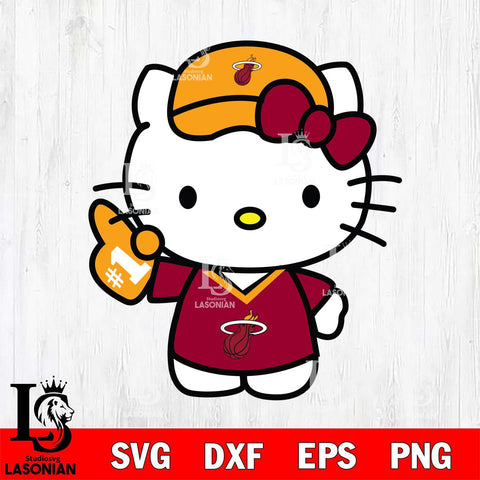 Miami Heat Hello Kitty basketball 2 Svg Eps Dxf Png File, Digital Download, Instant Download