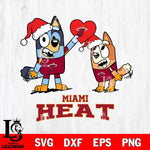 Miami Heat Love Bluey Christmas Svg Eps Dxf Png File, Digital Download