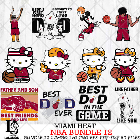 Miami Heat NBA Bundle 12 Svg Eps Dxf Png File, Digital Download, Instant Download