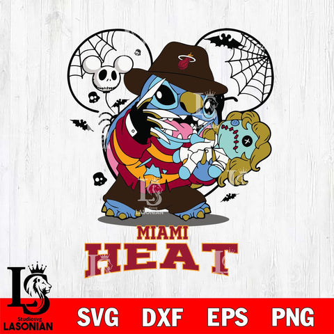 Miami Heat Stitch Freddy Krueger Halloween Svg Eps Dxf Png File, Digital Download, Instant Download