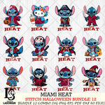 Miami Heat Stitch Horror Bundle 12 SVG Svg Eps Dxf Png File, Bundle NBA svg, Digital Download, Instant Download