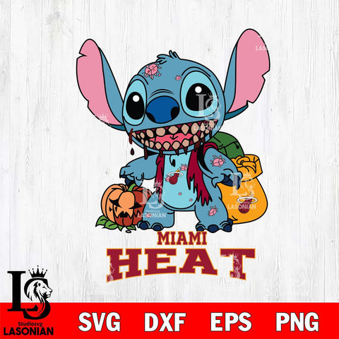 Miami Heat Stitch Zombie Svg Eps Dxf Png File, NBA svg, Digital Download, Instant Download