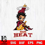 Miami Heat Style Black Fan Girl Betty Boop