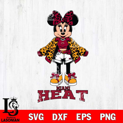 Miami Heat Style Minnie Disney Svg Eps Dxf Png File, Digital Download, Instant Download