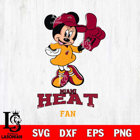 Miami Heat #1 Fan Minnie Mouse Svg Eps Dxf Png File, Digital Download, Instant Download