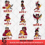 Miami Heat Black Fan Girl Betty Boop Bundle 9 Svg Eps Dxf Png File, Digital Download, Instant Download