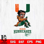 Miami Hurricanes Beauty Black Fan Girl Football, Svg Eps Dxf Png File, Digital Download