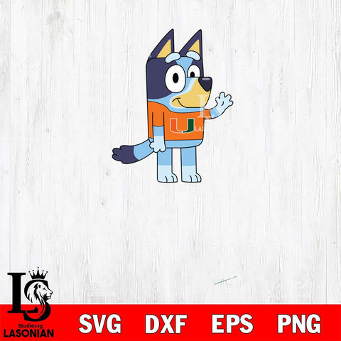 Miami Hurricanes Bluey 5 Svg Eps Dxf Png File, Digital Download, Instant Download