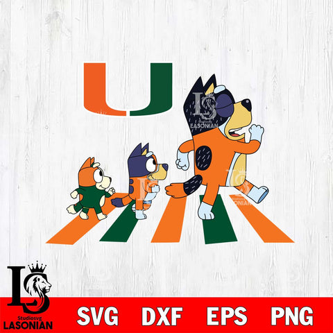 Miami Hurricanes Bluey 6 Svg Eps Dxf Png File, Digital Download, Instant Download