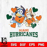 Miami Hurricanes Bluey & Bingo 10 Svg Eps Dxf Png File, NCAA svg, Digital Download, Instant Download