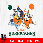 Miami Hurricanes Bluey & Bingo 2 Svg Eps Dxf Png File, NCAA svg, Digital Download, Instant Download