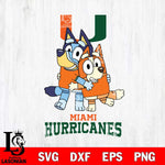 Miami Hurricanes Bluey & Bingo 3 Svg Eps Dxf Png File, NCAA svg, Digital Download, Instant Download