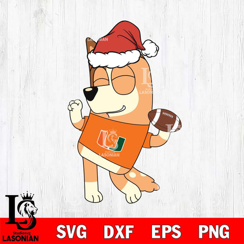 Miami Hurricanes Bluey Chilli Christmas Svg Eps Dxf Png File, Digital Download, Instant Download