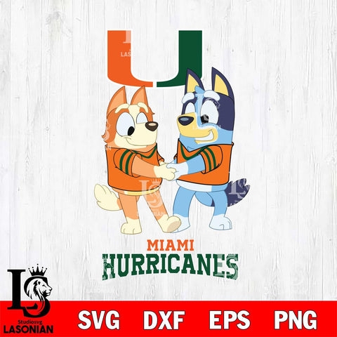 Miami Hurricanes Bluey Chilli Dance Svg Eps Dxf Png File, Digital Download, Instant Download