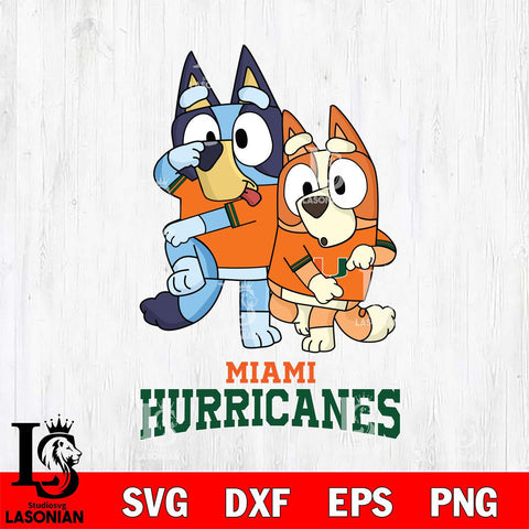 Miami Hurricanes Bluey Chilli Dance Mode Svg Eps Dxf Png File, Digital Download, Instant Download