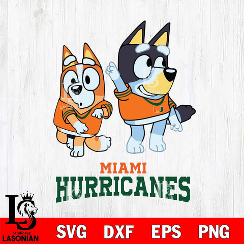 Miami Hurricanes Bluey Chilli Mode Dance Svg Eps Dxf Png File, Digital Download, Instant Download