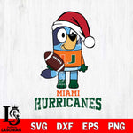 Miami Hurricanes Bluey Christmas Svg Eps Dxf Png File, Digital Download