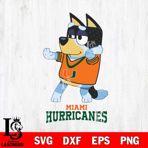 Miami Hurricanes Bluey Dad Dance Svg Eps Dxf Png File, Digital Download, Instant Download