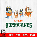 Miami Hurricanes Bluey Dance Mode Squats Svg Eps Dxf Png File, Digital Download, Instant Download