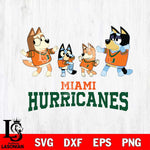 Miami Hurricanes Bluey Dance Squats Svg Eps Dxf Png File, Digital Download, Instant Download