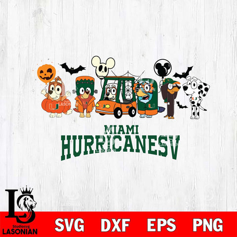 Miami Hurricanes Bluey Halloween Svg Eps Dxf Png File, Digital Download, Instant Download