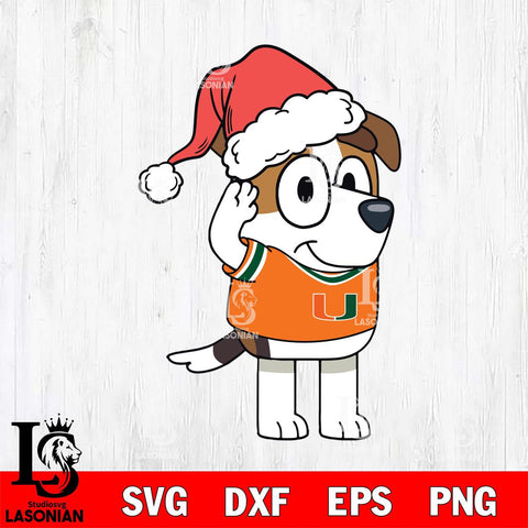 Miami Hurricanes Bluey Jack Christmas Svg Eps Dxf Png File, Digital Download, Instant Download