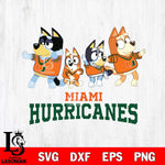 Miami Hurricanes Bluey Mode Dance Squats Svg Eps Dxf Png File, Digital Download, Instant Download