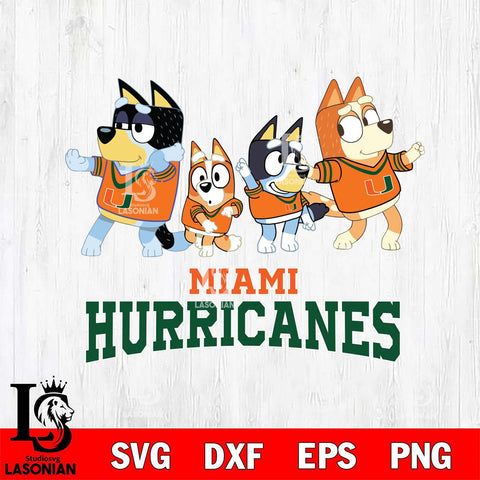 Miami Hurricanes Bluey Mode Dance Squats Svg Eps Dxf Png File, Digital Download, Instant Download