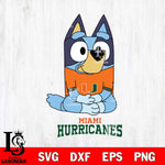 Miami Hurricanes Bluey Styles Football Svg Eps Dxf Png File,NCAA Svg Files,Bluey svg ,Digital Download ,Instant Download, Cricut File