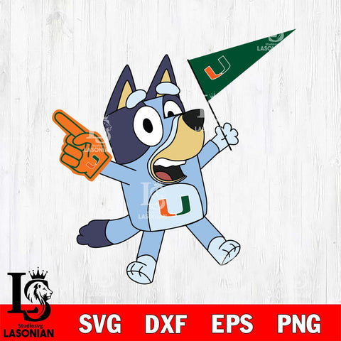 Miami Hurricanes Bluey flag Svg Eps Dxf Png File, Digital Download, Instant Download