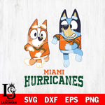 Miami Hurricanes Bluey with Chilli Dance Svg Eps Dxf Png File, Digital Download, Instant Download