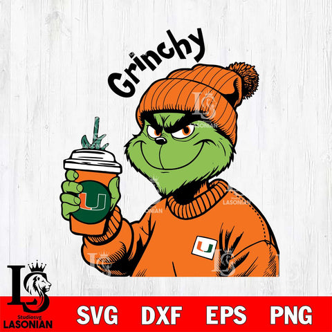 Miami Hurricanes Boujee Grinch 10 Svg Eps Dxf Png File, Digital Download, Instant Download