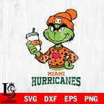 Miami Hurricanes Boujee Grinch Heart Christmas Cut Files Cricut, Svg Dxf Eps Png file, Digital download , Silhouette